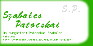 szabolcs patocskai business card